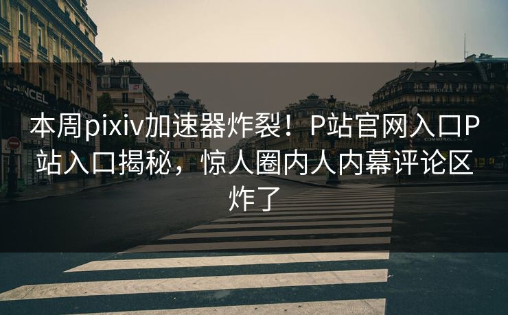 本周pixiv加速器炸裂！P站官网入口P站入口揭秘，惊人圈内人内幕评论区炸了
