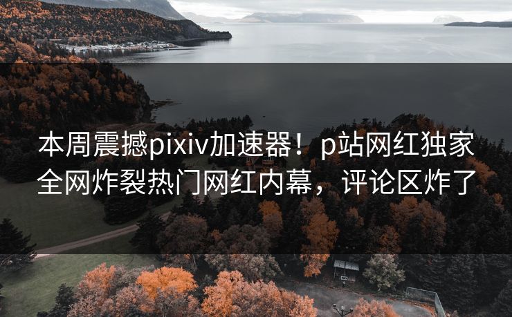本周震撼pixiv加速器！p站网红独家全网炸裂热门网红内幕，评论区炸了