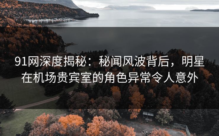 91网深度揭秘：秘闻风波背后，明星在机场贵宾室的角色异常令人意外